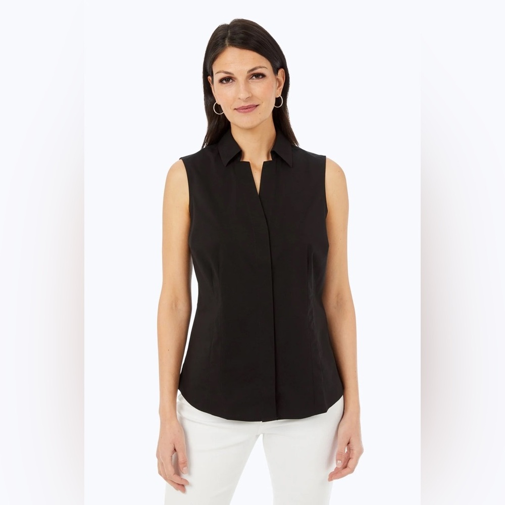 Foxcroft wrinkle-free Black Sleeveless button-down Top size 18W 1X